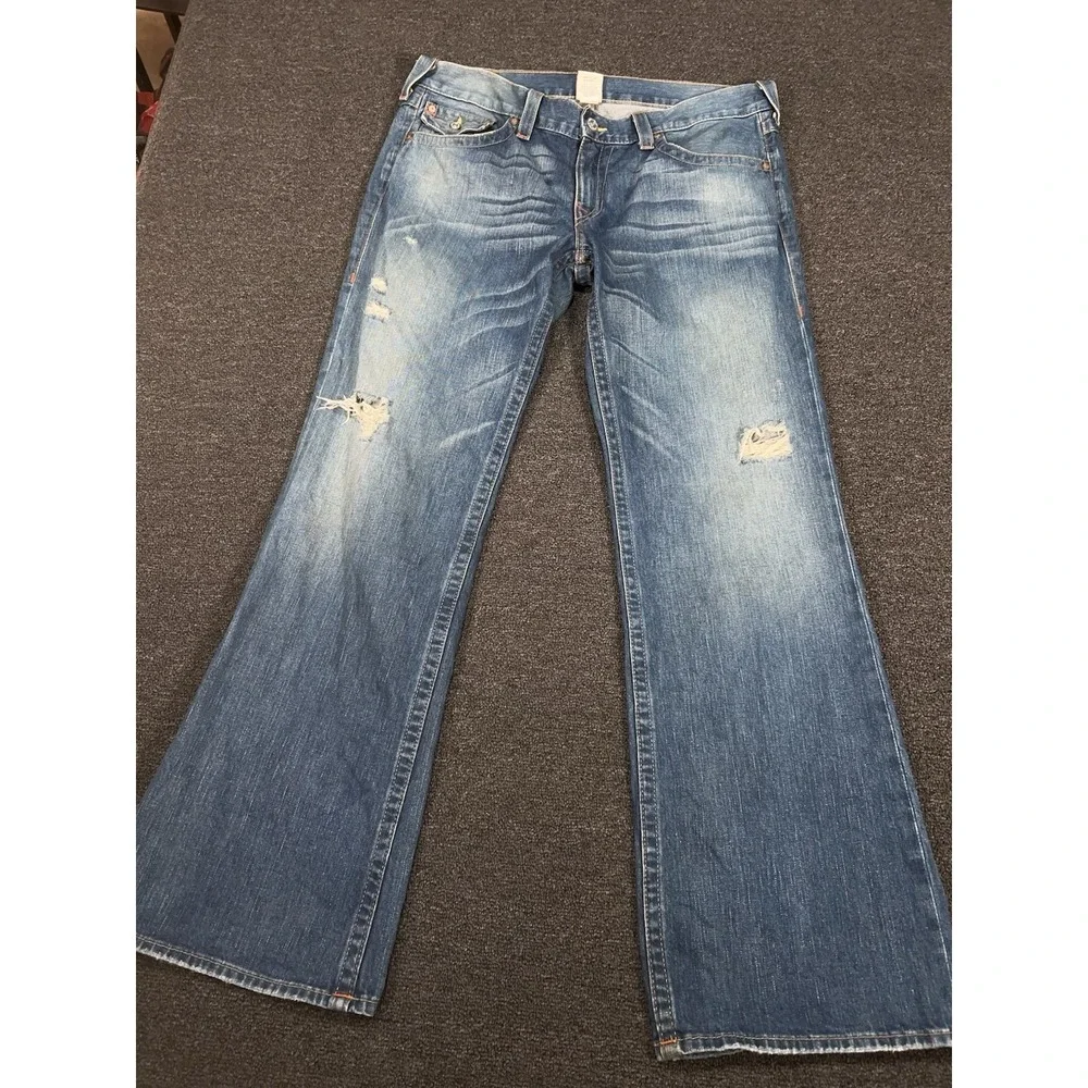 Vintage True Religion Billy Jeans Men 38x34 (Fits 41x35) Embroidered Hip Hop USA